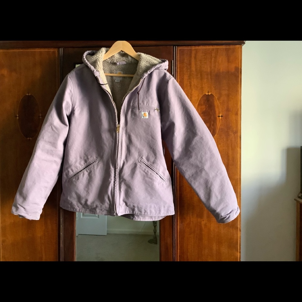 Carhartt loose fit washed duck sherpa lined jacket